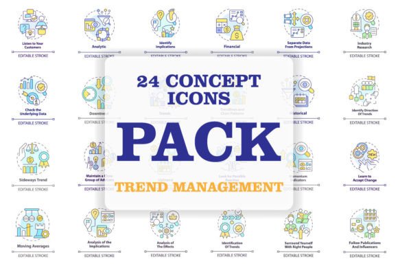 Evaluating the Trend Management SVG Concept Icons Set
