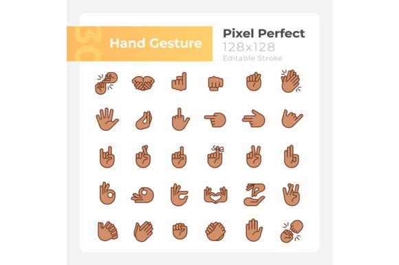 Hand Gestures Pixel Perfect Color Icons: Visual Communication Essentials