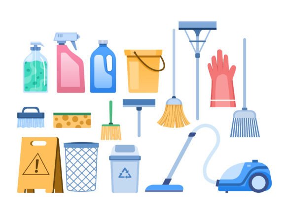 Various House Cleaning Tools: An Essential Visual Resource